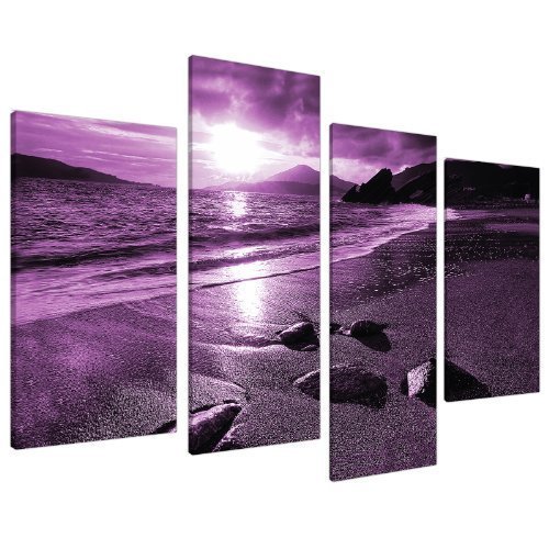 Wallfillers Cuadros en Lienzo Grande Paisaje púrpura Fotos XL 130cm Prints 4077