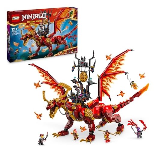 LEGO NINJAGO Source Dragon of Motion Figure Set, Ninja Adventure Toys for Boys & Girls, with 6 Minifigures Incl. Characters Kai & Arin, Dragons Rising Birthday Gift for kids & Teens aged 12 Plus 71822