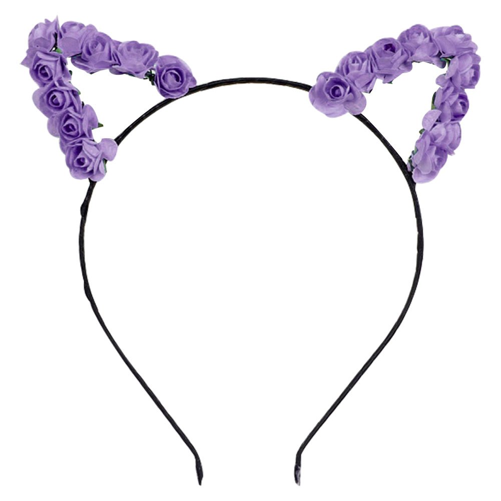 Women Kid Rose Flower Cat Fox Ears Hairband Headband Hair Hoop Cosplay Costume