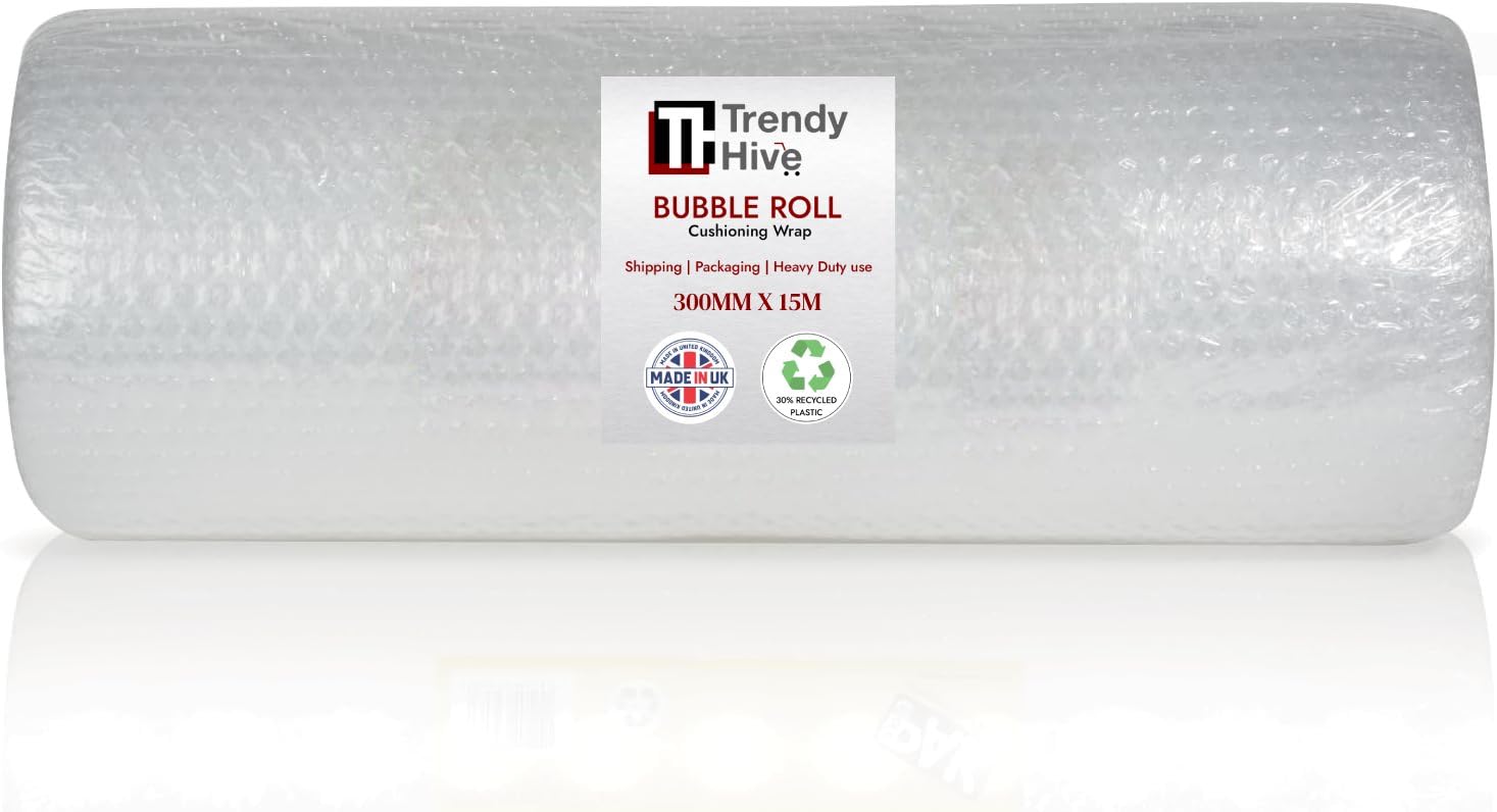 Trendy Hive White Large Roll Of Bubble Wrap Bubbles Packaging For House Moving Office, Industrial Use & Packing Storage Boxes (300Mm X 15M)