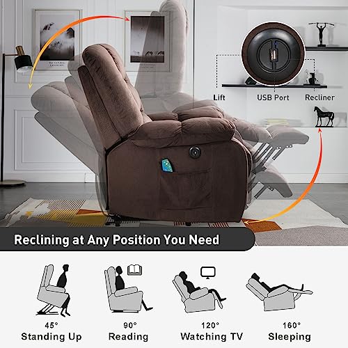 Phoenix Home Power Chair Lift Recliner, Brown #TOP4