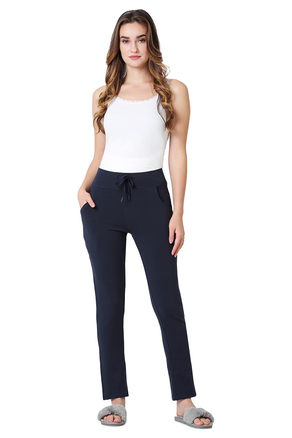 van heusen Women's Relaxed Fit High Rise Relaxed Lounge Pants with Pockets-picture-31