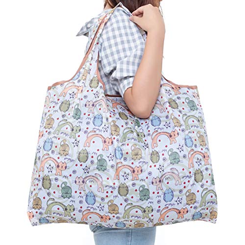 LANODO エコバッグ 買い物袋 収納 簡単 折りたたみ 軽い ショッピングバッグ 大容量