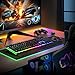 RisoPhy Gaming Tastatur Maus Set Kabellos, QWERTZ, Metallplatte, 7 Farben Beleuchtet, Wiederaufladbarer 3200 mAh Akku, Schlafmodus, Licht auf Tastatur + 7D 3200DPI Gaming Maus für PC Gamer