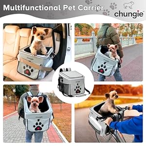   Dog-Bike-Basket-Pet-Backpack-Shoulder-Bag-Pet-Bicycle-Basket-for-Puppies-Cats-Inner-Safety-Leash-Adjustable-Straps-Quick-Release-Buckles-with-Plastic-Poo-Bags-144x144x144-in