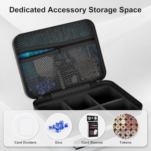 Image of Proijeut Card Deck Box with Portable Case, 6 Pack Clear Commander Deck Box with 6 Dividers, Holds 600+ Double Sleeved Cards, Fit for MTG, YuGiOh, TCG(Geometric Silver)