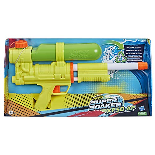 Nerf Super Soaker XP50-AP Water Blaster, Tank is Made from Recycled Plastic, Cool Retro Design, Compressed Air Spray Attack