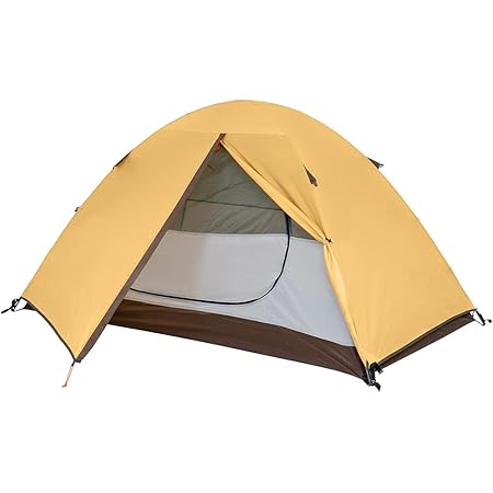 Amazon Tomount ソロテント キャンプテント 1人用 二重層 自立式 ツーリングテント 耐水圧3000mm 通気 防風 軽量 コンパクト アウトドアテント バイク 登山用 簡単設営 4シーズン キャンピング 中黄 Mc テント本体