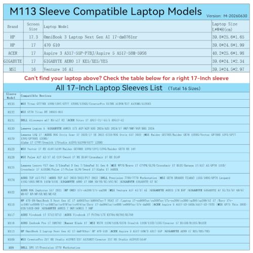 Image of Smatree M113 Hard Protective 17 inch Laptop Case for HP /MSI /ACER /GIGABYTE | Compatible for HP 470 G10, for MSI Venture 16 AI, for ACER Aspire 3 A317-55P-P7BJ, for GIGABYTE AERO 17 KE5 /XE5 /YE5(X8314)