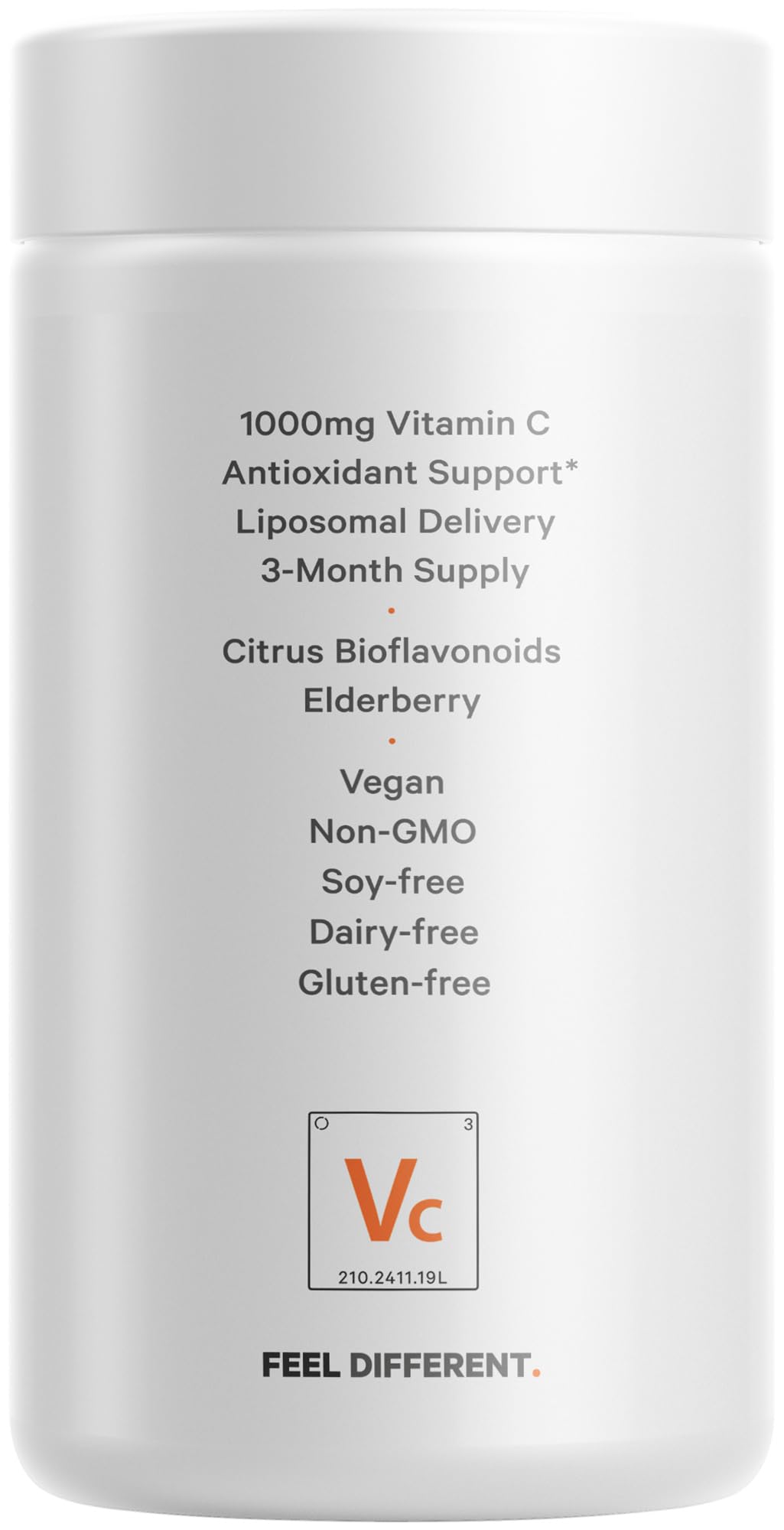 Codeage Liposomales Vitamin C Mit Zink, Holunder, Zitrus-Bioflavonoid-Komplex Grapefruit, Zitrone, Orange, Quercetin Und Hagebutten Vegan, Gentechnikfrei Hochdosierte Tagesergänzung 180 Kapseln