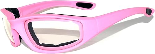 Miniatura 11 de OWL Gafas de motocicleta para mujer, con espuma acolchada, marco rosa, gafas de ciclismo UV400 de policarbonato para mujer