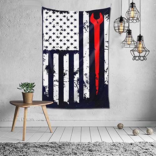 MVJ5GPGJ Ironworker American Flag Wall Tapestry with Art Nature Home Decorations for Living Room Bedroom Dorm Decor in 60x40 Inches