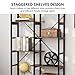 Tribesigns 7-Shelf Vintage Bookshelf, Industrial Staggered Etagere Bookcase, Wood and Metal Book Shelves Display Organizer for Home Office