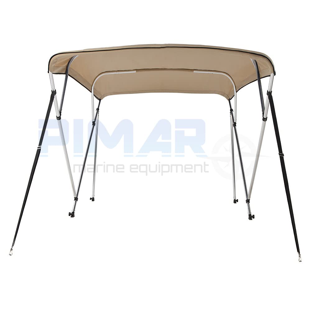 NAUTICA PIMAR Tendalino Bimini 4 Archi in Alluminio Anodizzato Ø 25 MM Diverse Misure e Colori. Barca Nautica GOMMONE (Beige, 240x200x140)