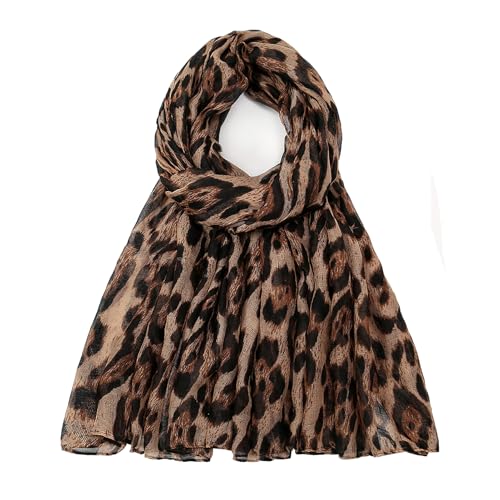 vimate leopard print scarf for women-spring fall winter lightweight cheetah print scarves gifts for women large neck scarves shawl travel beach scarf (US-Style 30)