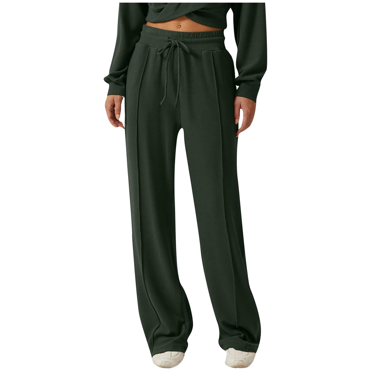 Jogging Femme Hiver Totatuit - Coupe Large, Tissu Épais (Coton/Polyester/Spandex), Taille Haute Avec Poches