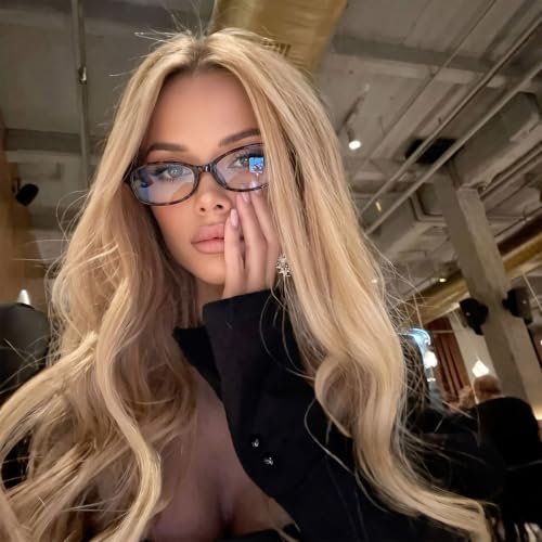 Image of DreamCalf Trendy Fake Glasses Small Rectangle Y2K Eyewear with Anti Blue Light for Women's Cosplay and Daily Style