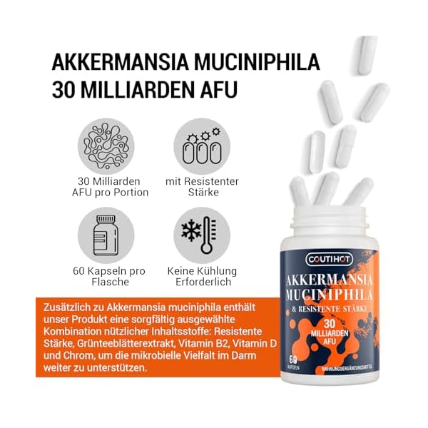 Akkermansia Muciniphila 30 Milliarden AFU - Verbessert mit resistenter Stärke | Nicht-GMO & Glutenfreie Formel für Frauen & Männer - 60 verzögert freisetzende Kapseln – Bild 5