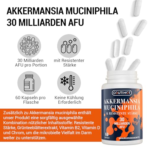 Akkermansia Muciniphila 30 Milliarden AFU - Verbessert mit resistenter Stärke | Nicht-GMO & Glutenfreie Formel für Frauen & Männer - 60 verzögert freisetzende Kapseln – Bild 5