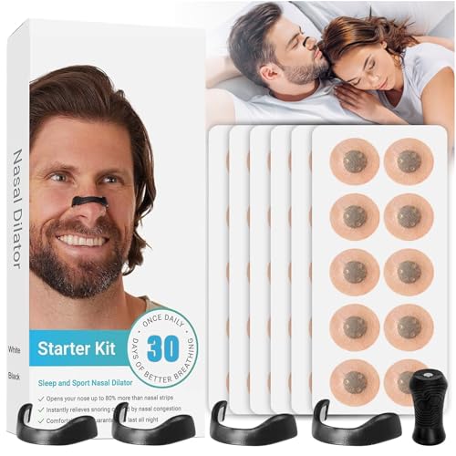 Audasi Tiras Nasales Magnéticas, 30 Pares Dilatador Nasal Magnetic Tiras Nasales Antironquidos Ayuda a Respirar Mejor e Incrementa la Oxiganacion Reduce los Ronquidos, Mejora la Calidad del Sueño