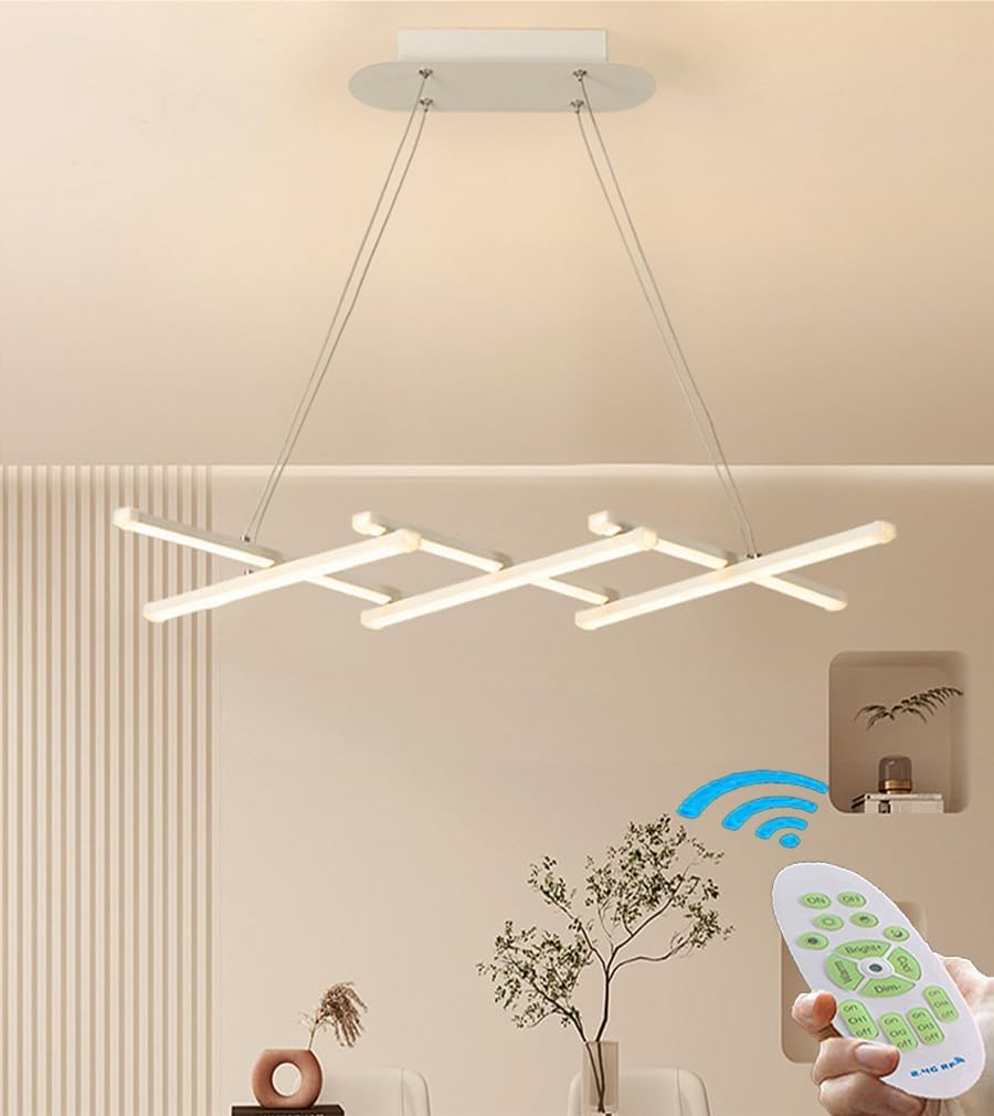 Suspension linéaire télécommandée avec 6 lumières LED orientables noir