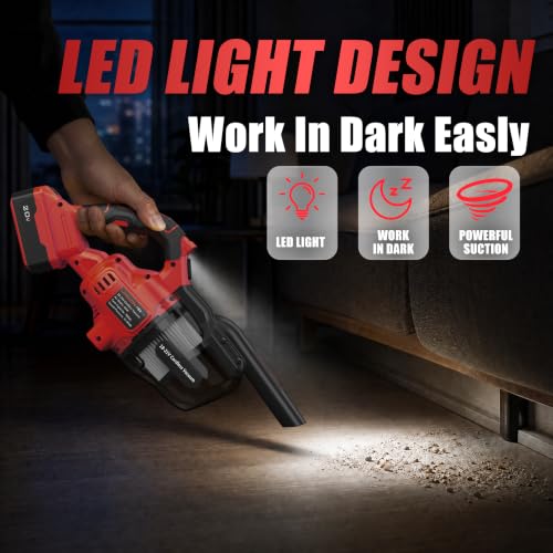 Image of Cordless Vacuum Cleaner Compatible with Mil-Wuakee 20V Battery,20000Pa High Power Handheld Vacuum with HEPA Filter, 5 in 1 Portable Electric Vacuum With LED Light for Carpets, Floors&Cars (No Battery)