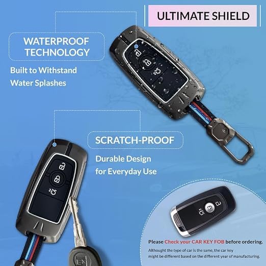 Image of NEODRIFT 'KeyShield' Car Key Cover for Ford Aspire (Shape 2, 03 Buttons) (Durable, Stylish and 360 Protection)