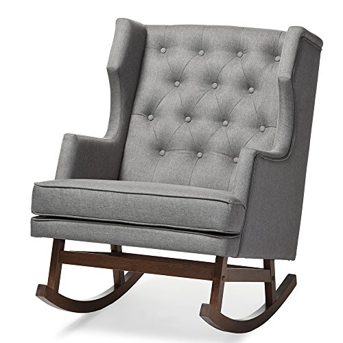Image of Baxton Studio BBT5195-Grey RC Rocking-Chairs, Grey
