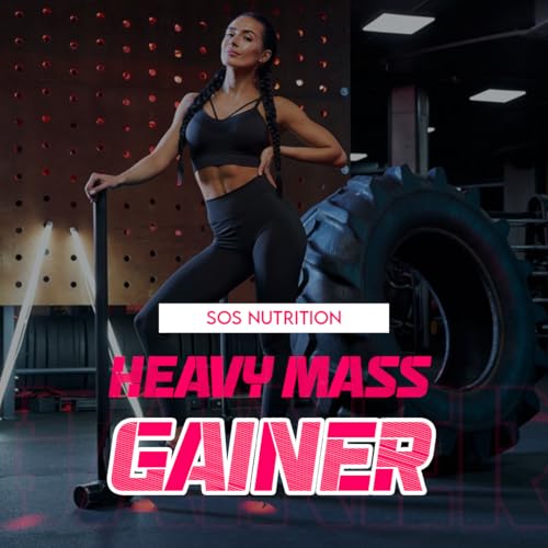 Image of SOS Nutrition High-Calorie Heavy Mass Gainer Protein Powder (Strawberry 1kg) | 81g Protein | Weight Gainer for Men & Women | Muscle Growth & Strength | Ideal for Gym & Fitness