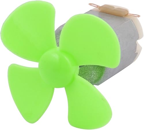 IIVVERR DC 6V 0.04A 17000RPM Strong Force Motor 4 Vanes Green Propeller 40mmx2mm (DC 6V 0.04A 17000RPM Fuerza fuerte Motor 4 paletas Propeller verde