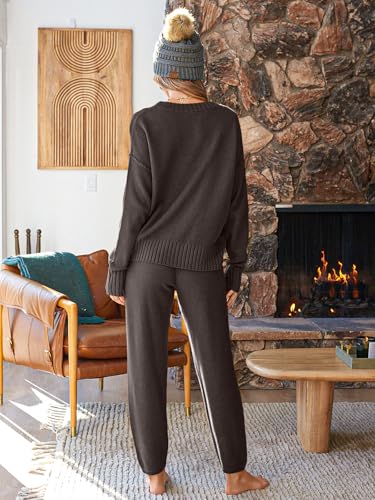 Image of LILLUSORY Womens Cardigan Pants Sets 2 Piece Slouchy Sweater Loungewear