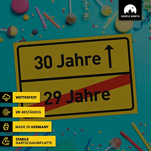 30 Geburtstag Schild für Frauen und Männer - Deko Geschenke Schild zum 30 Geburtstag - 30x20 cm Kunststoff (Ortsschild)