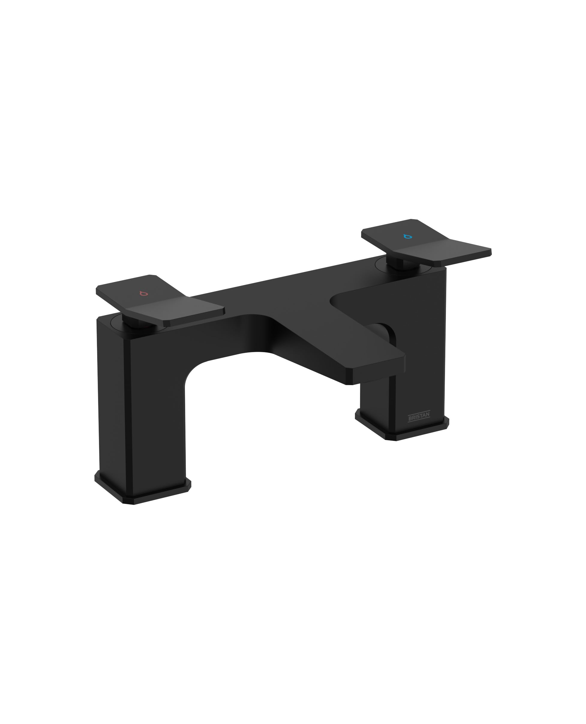 Bristan Tangram Bath Filler with Durable Ceramic Disc Valves, Deck Mounted, Black Finish — image 1
