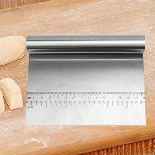 Cortador de pizza de aço inoxidável para raspador de massa com escama de medição para cozinhar grelh