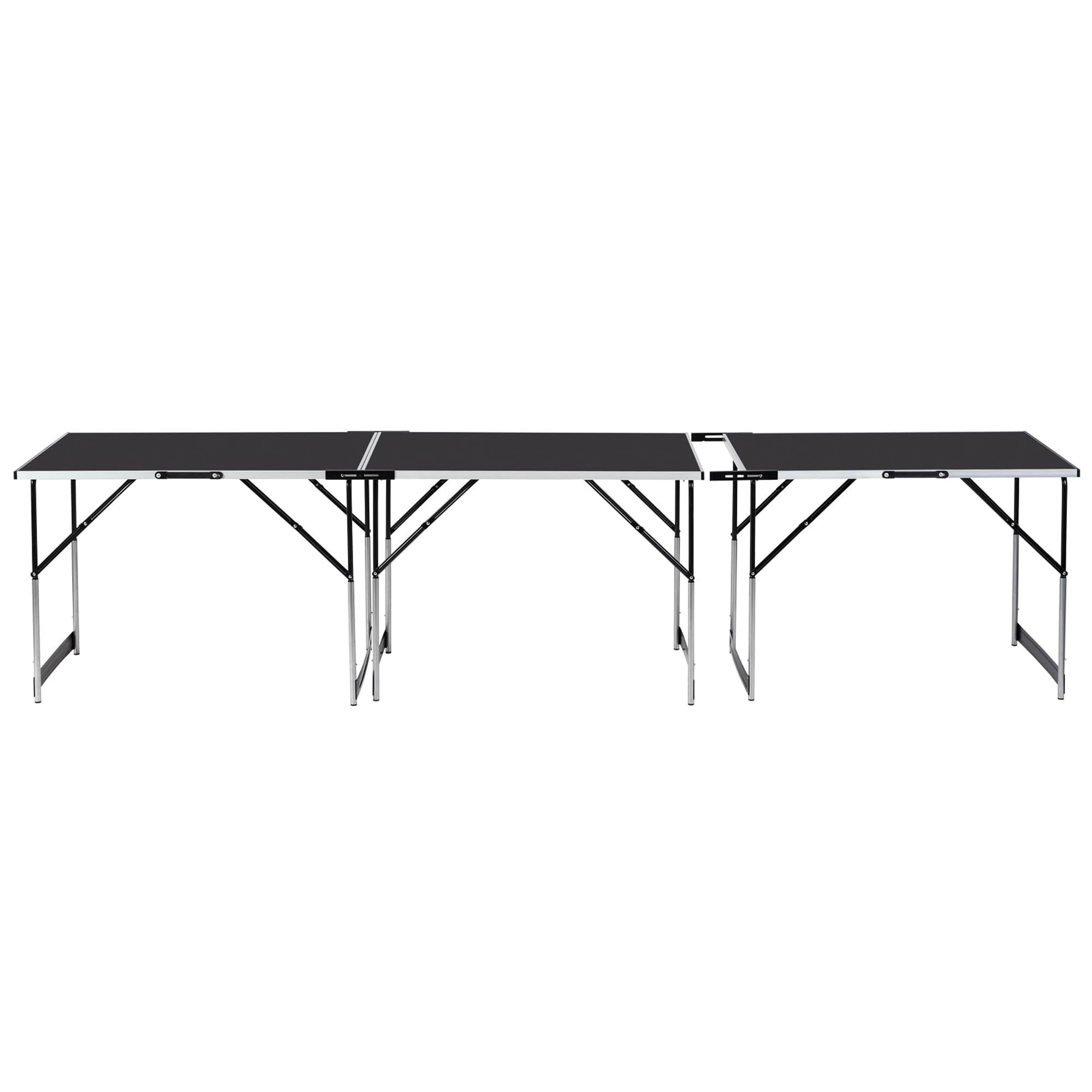 Mamba Tapeziertisch 3-teilig klappbar – Multifunktionstisch Set 100 x 60 cm, höhenverstellbar (75 – 94 cm), Alu-Rahmen, 90 kg Tragkraft, Power-Verstrebung – Flohmarkttisch Campingtisch Arbeitstisch