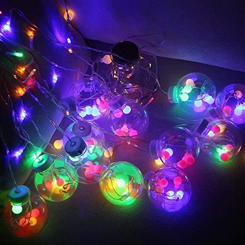 Image of Plastic 12 Lights 138 Led 8.2 Feet Curtains String Lights Window Curtain Lights Sourced (3 Meter) (String Light) Ac (Multicolor Wish Ball)