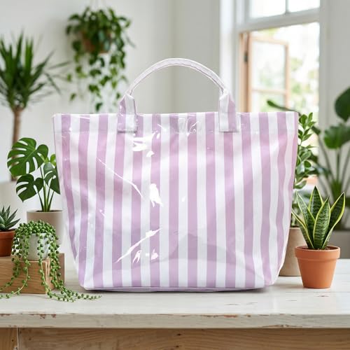 Image of Lushandy PVC Tote Bag for Women Jelly Beach Bag Top Handle Hobo Handbag | Water-Resistant, Wipe Clean, Lightweight