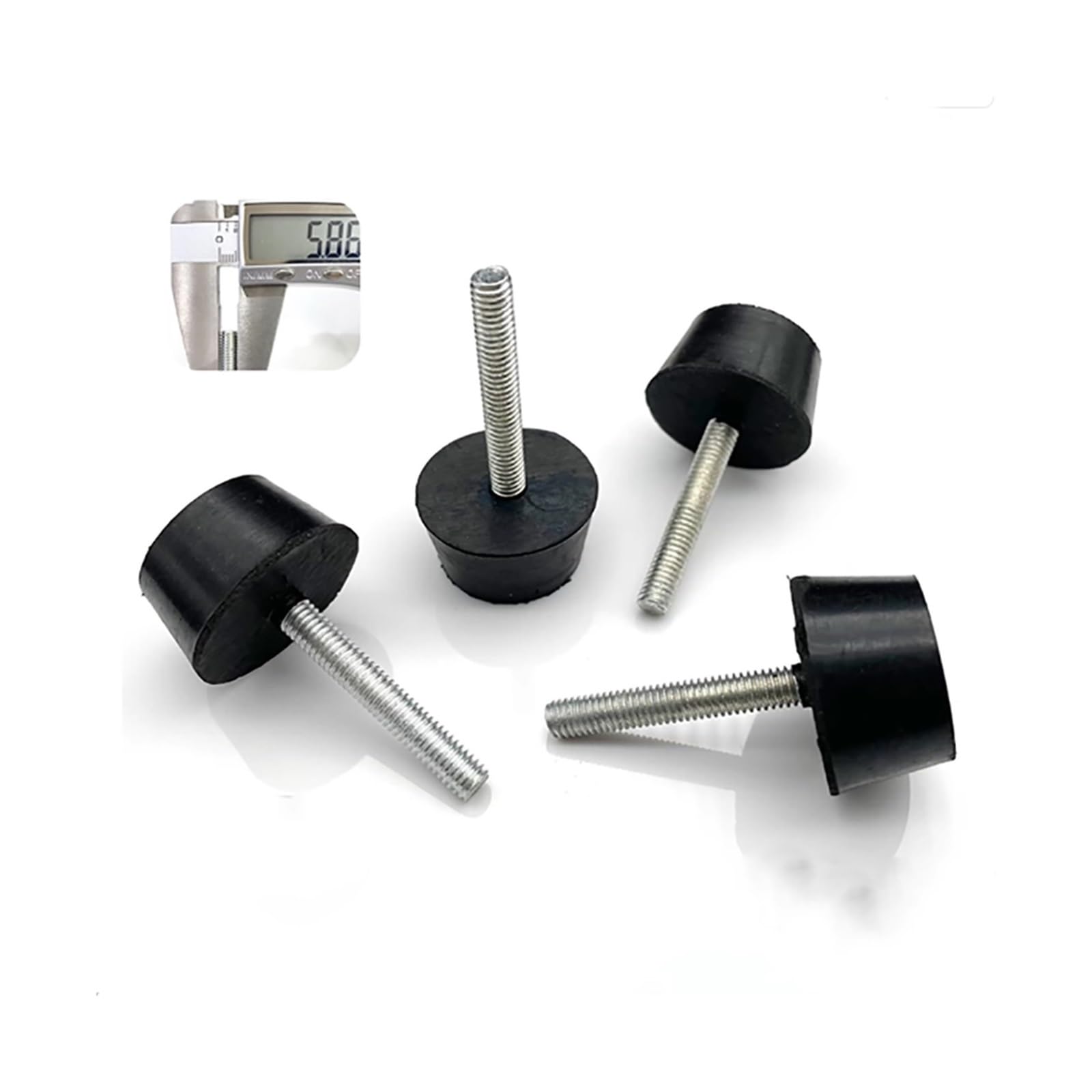 Piedini per mobili, in gomma, regolabili, M6, M8, M10, con vite, per tavolo e sedia, colore nero, protezione anti-shock