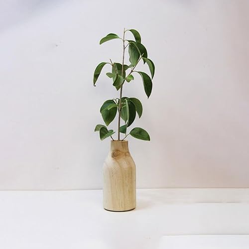 Miniatura 2 de VOSAREA Florero de madera Florero de madera Arreglo de flores Pot Mesa de comedor Jarrón para planta seca