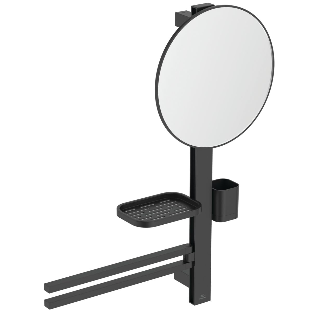 Ideal Standard Alu+ Matt Silk Black Round Wall-Mounted Bathroom Mirror (H)71.7Cm (W)58Cm