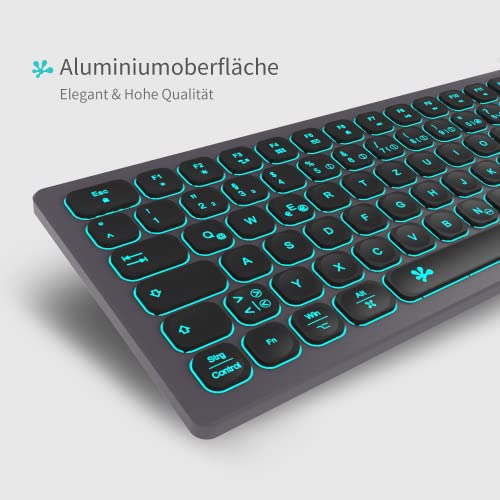 Kabelgebundene USB-Tastatur Slim - Aluminiumgehäuse Numerische Tastatur RGB-Tastatur mit Hintergrundbeleuchtung Kompatibel mit iMac (2016 und 2017 iMac, iMac Pro und mehr) und PC (Space Grey) – Bild 4