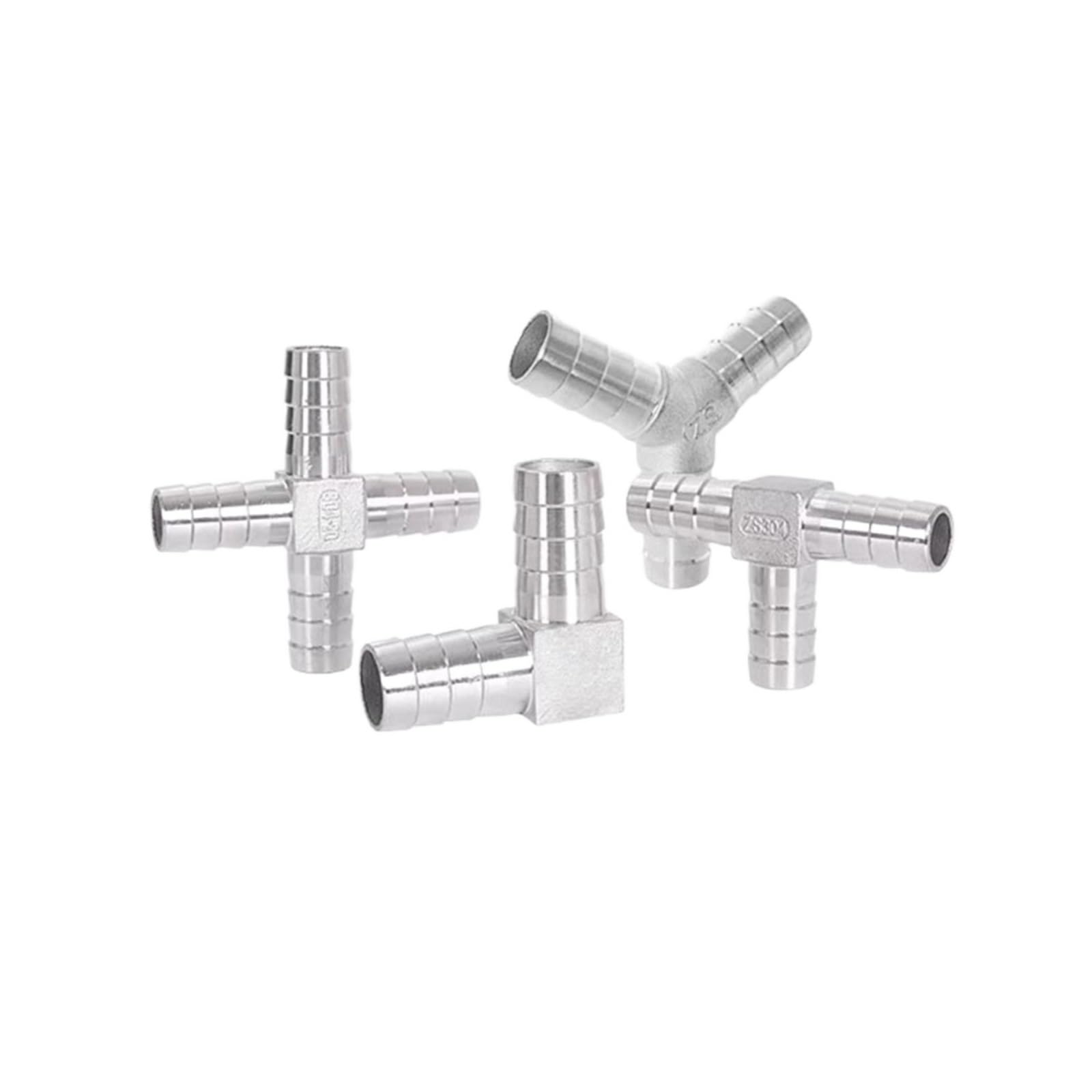 Tees de tubería, juntas roscadas, espiga for manguera acero inoxidable 304, conector ajuste rosca BSP, codo cruzado en T YL, varios tamaños(T-type,14mm)