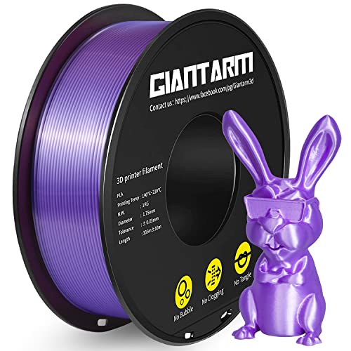 GIANTARM Filamento PLA 1.75mm Silk Púrpura, Impresora 3D PLA Filamento 1 kg Carrete