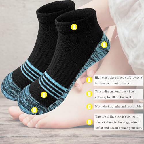 Bemeol Girls Socks 12 Pairs Ankle Socks for Girl Running Athletic Low Cut Sock Cotton Sports Sock3