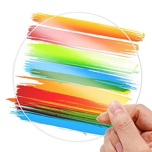 Image of iCAGY Round Acrylic Sheet 1 /4 Inch Thick 4 Inch Diameter Clear Plexiglass Sheets Circle Blanks Plastic Disc 2 Pcs