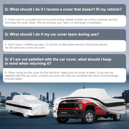 Image of 10 Layers Truck Cover Waterproof All Weather Custom Fit Chevrolet Silverado 2500 3500 Extended /Crew Cab Short Bed, Outdoor Full Exterior Pickup Car Cover Sun Rain Snow Protection. Sliver
