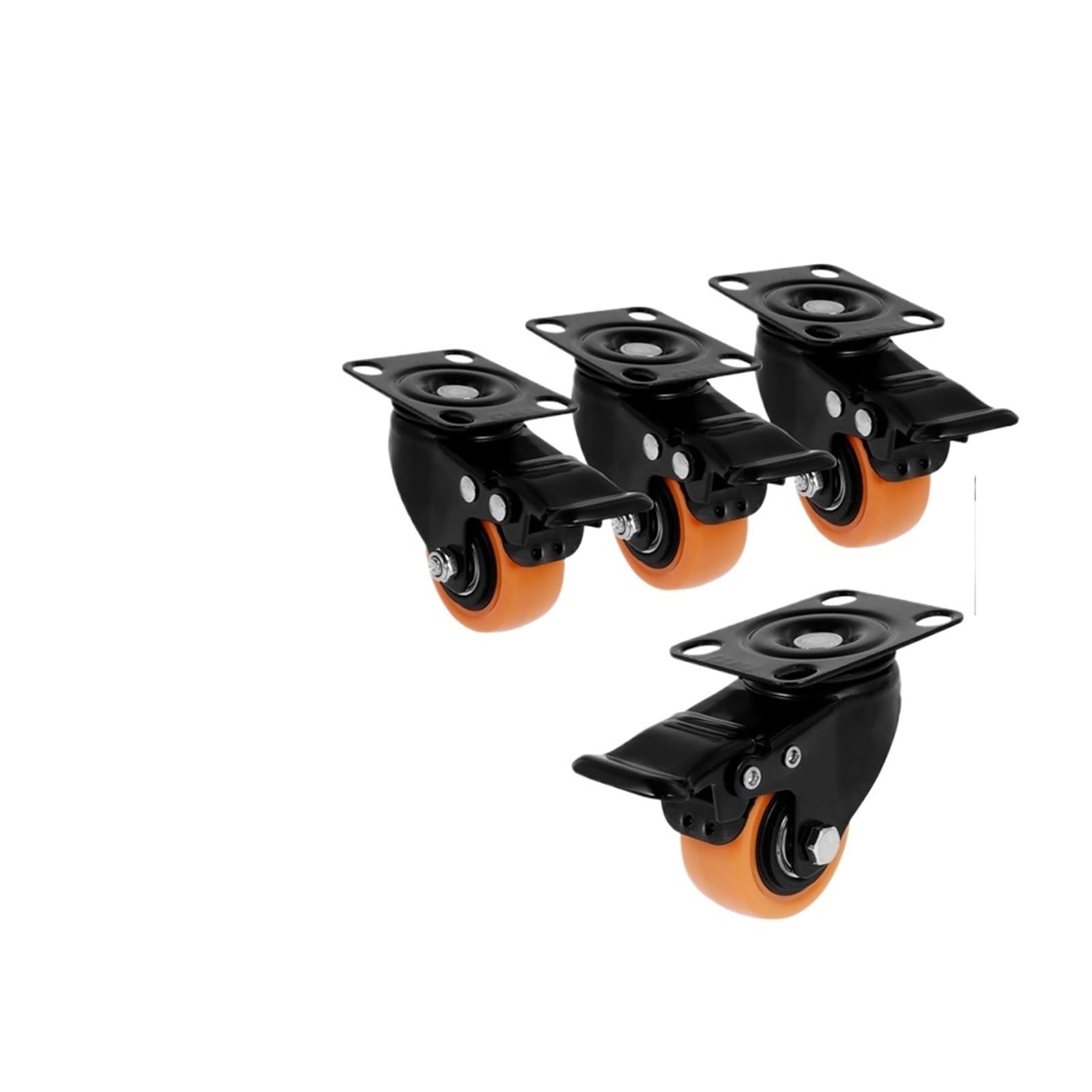 2inch Furniture Caster Soft Rubber Universal Wheel Castors Casters Per Casa e Ufficio(4pcs)
