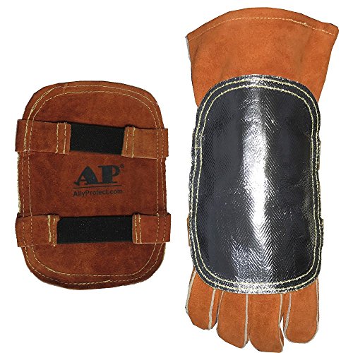 Welding Gloves' Pad High Heat Protection Pad Aluminized & Cowhide Leather Anti Flame Stitching Sparking Shield Welding Pad (1)