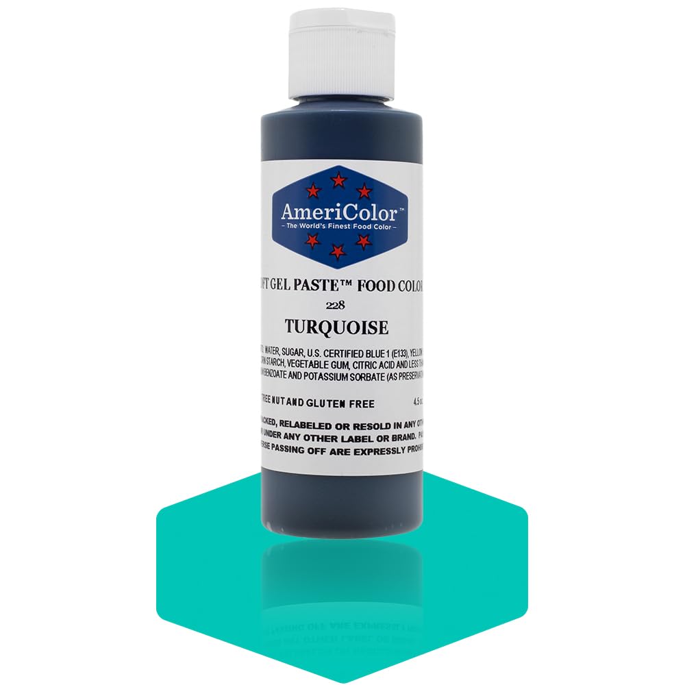 Americolor Soft Gel Paste Food Color, 4.5-Ounce, Turquoise