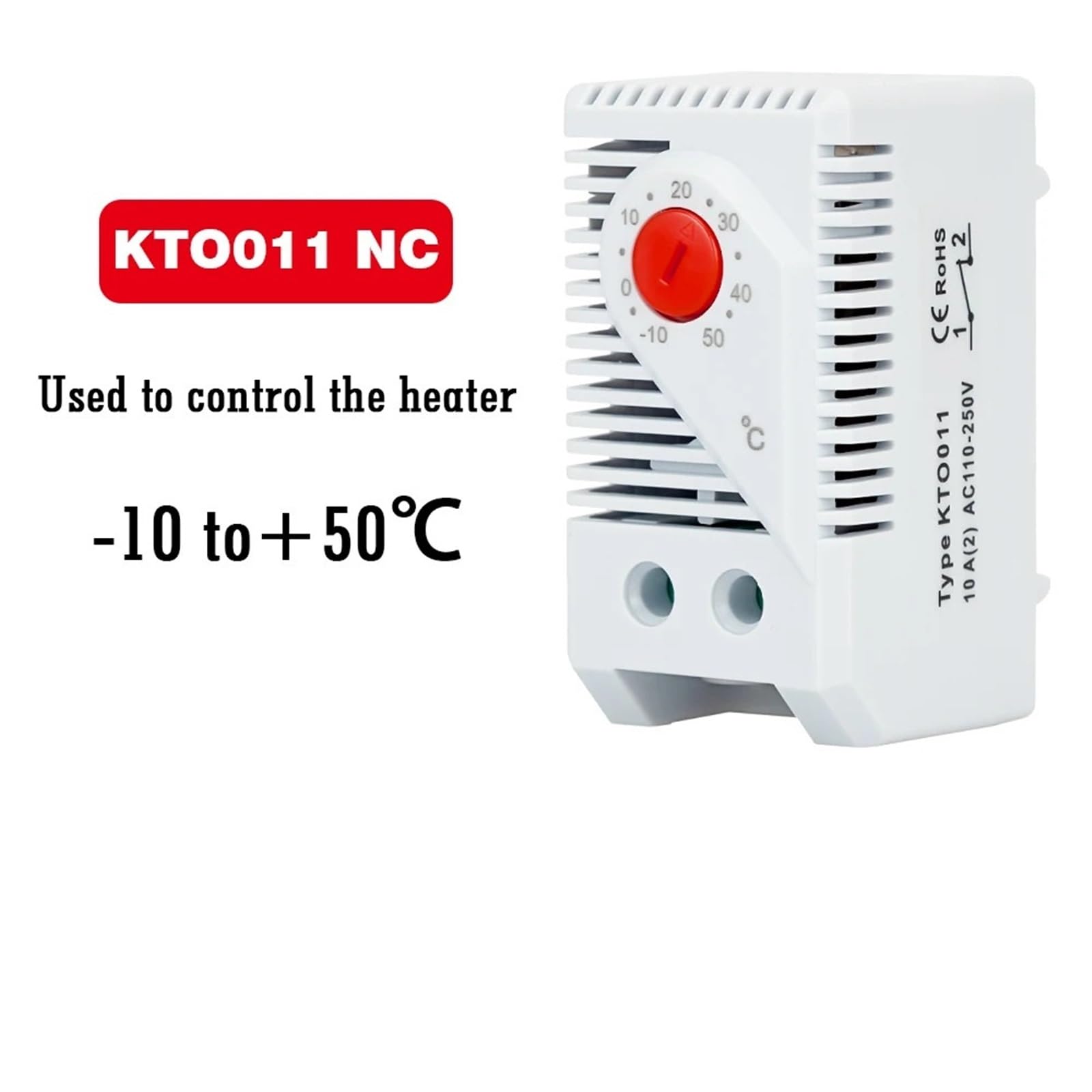 Regolatore di temperatura for armadi su guida DIN Termostato industriale KTO011 KTS011 Termoregolatore meccanico da 0 a 60 gradi centigradi(NC -10 to 50 degree)